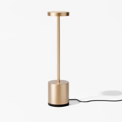 Złota lampka dekoracyjna LIN STARLIGHT 2523DC ze stacją ładowania