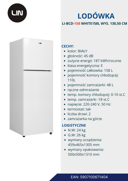 LIN lodówka  LI-BCD-158 WHITE 158L WYS. 130,50 CM.png