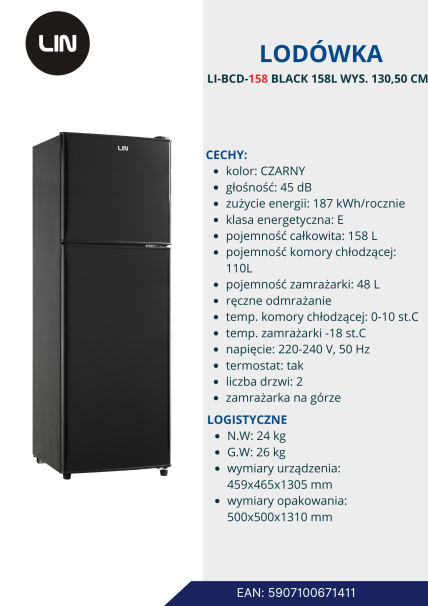 LIN lodówka  LI-BCD-158 BLACK 158L WYS. 130,50 CM.png
