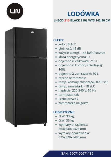 LIN lodówka  LI-BCD-210 BLACK 210L WYS.142,50 CM.png