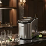 Srebrna INOX kostkarka do lodu LIN ICE PRO-S12